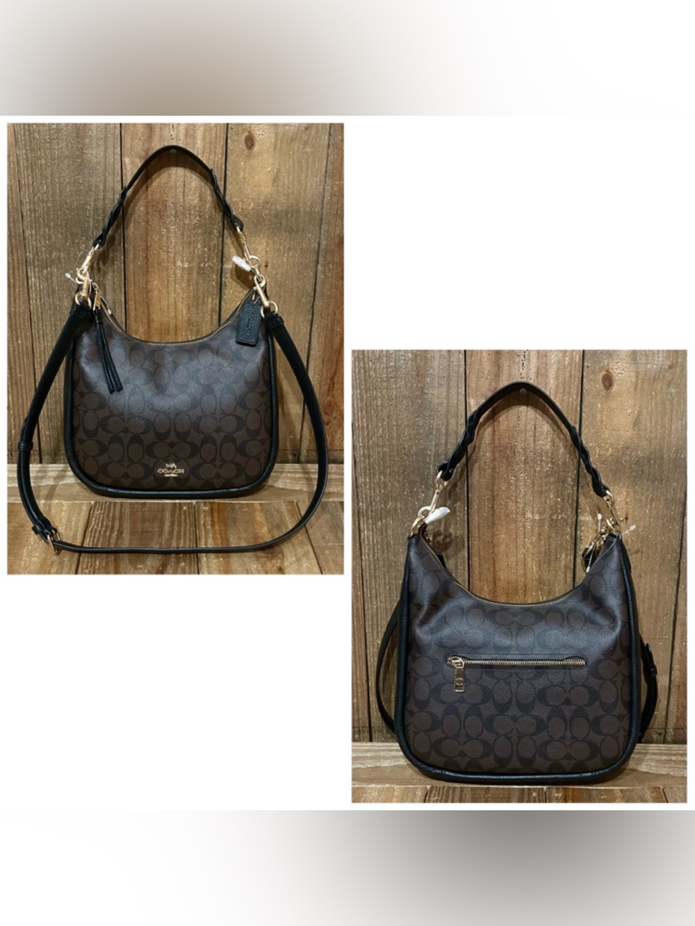 Coach. 4 Piece: New Jules Hobo Bag with Free Eyeglasses, Dust Bag & Gift Box. - Picture 7 of 16